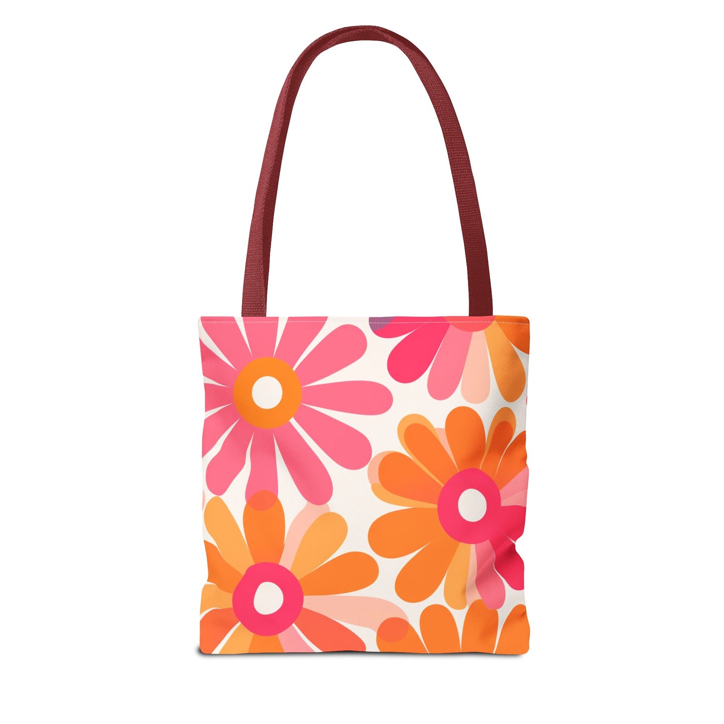 Stylish Retro Flowers Tote Bag Chic Design