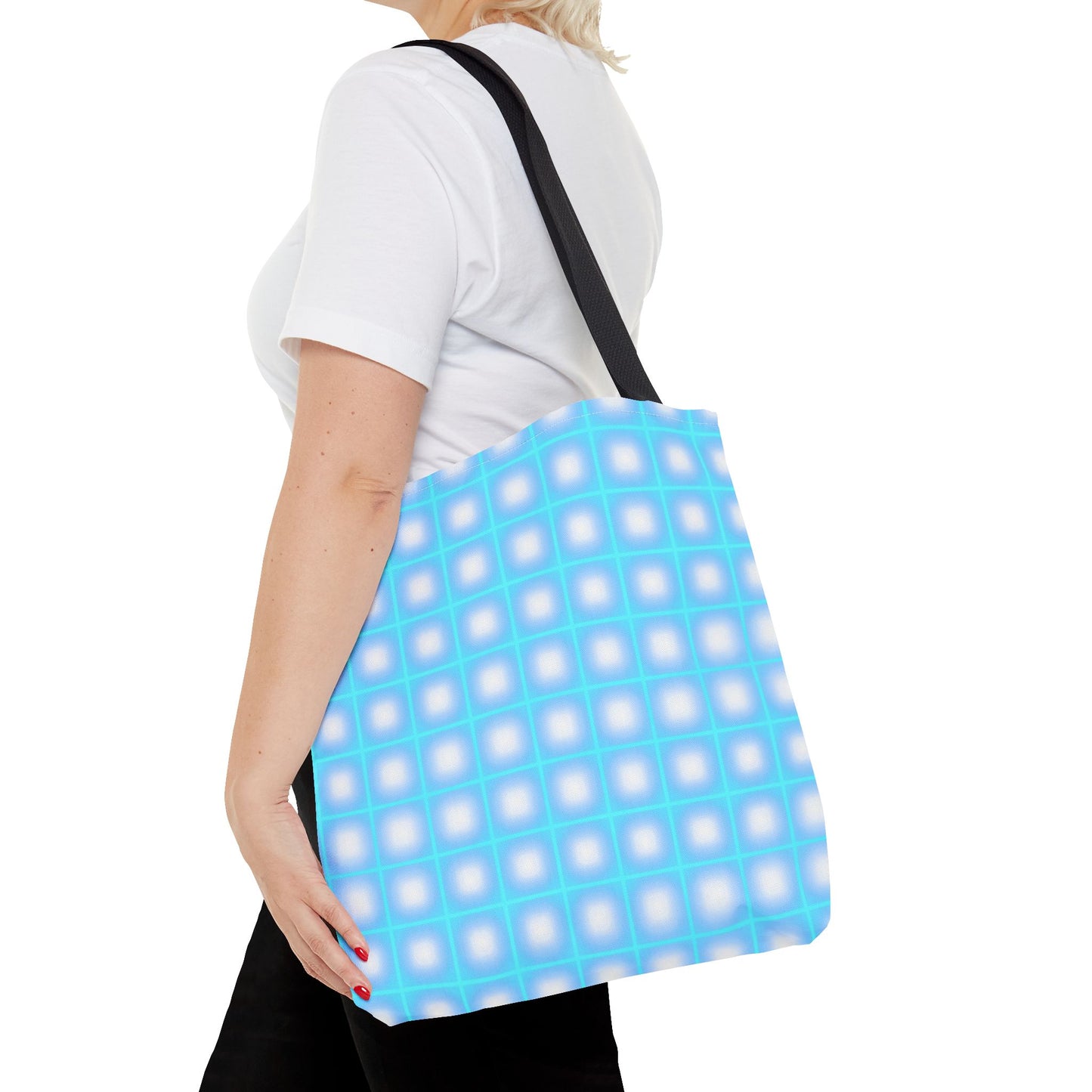 Vibrant Neon Grid Print Totes for Your Everyday Essentials - Shop Now!