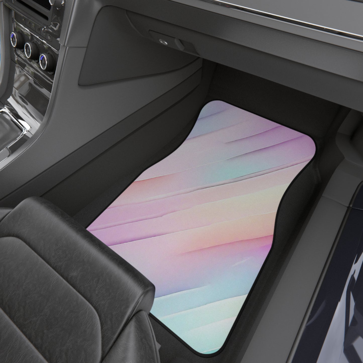 Elevate Your Car's Aesthetic with Pastel Rainbow Car Floor Mats, Set of 4 - Get Noticed on the Road!