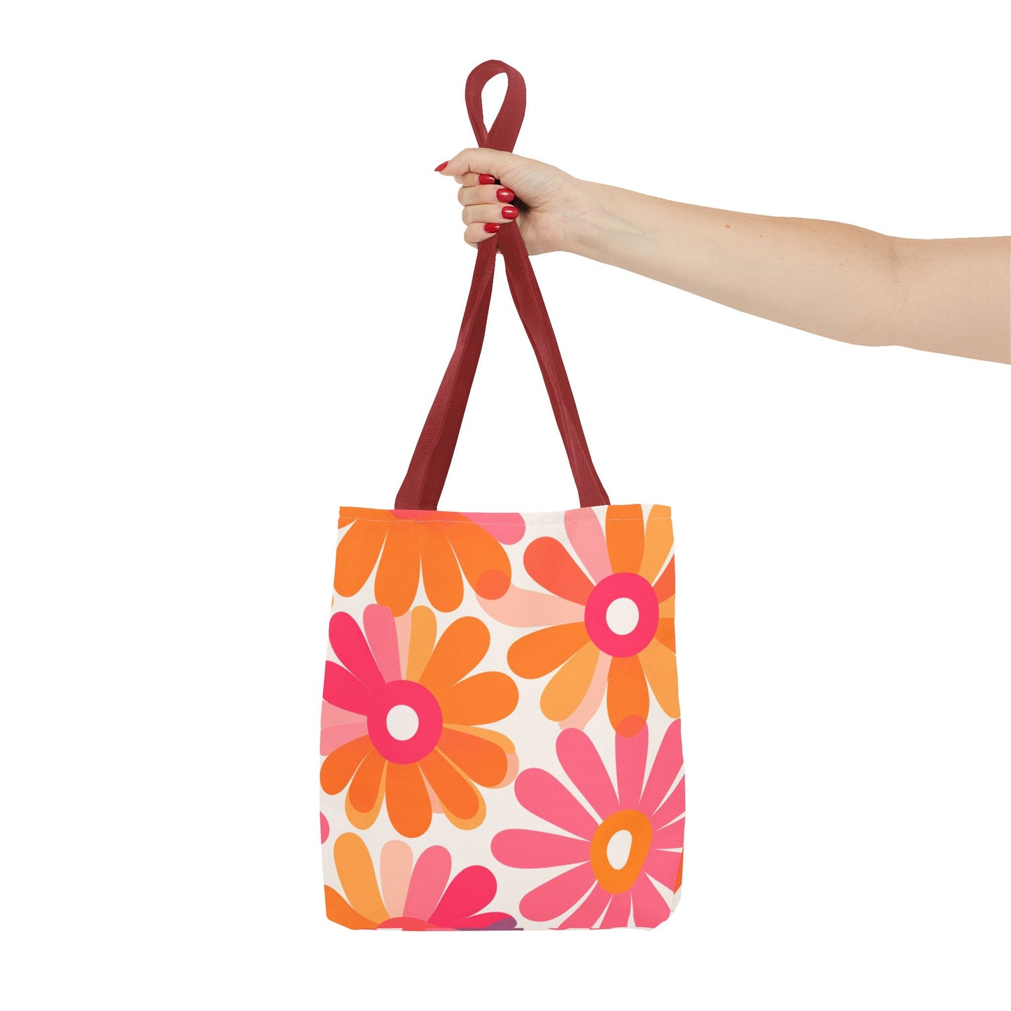 Stylish Retro Flowers Tote Bag Chic Design