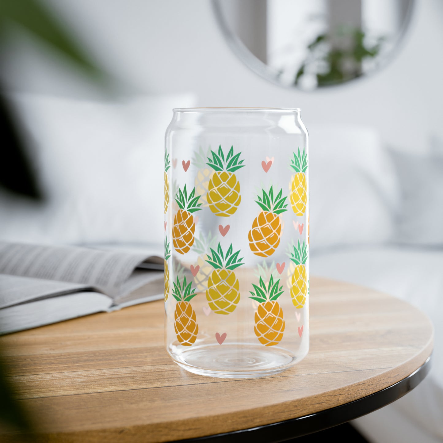 Pineapples Glass Can Cup - Summer Beverage Essential