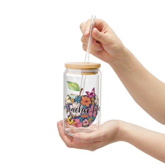 Funny Teacher Life Glass Can Cup - Perfect Gift for Teacher Appreciation