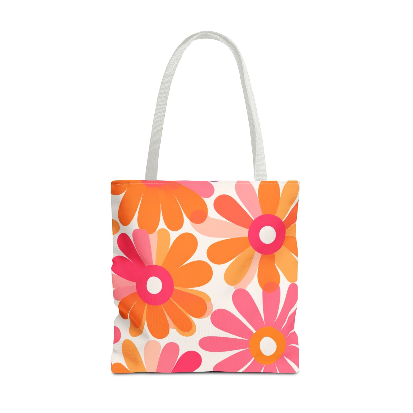 Stylish Retro Flowers Tote Bag Chic Design