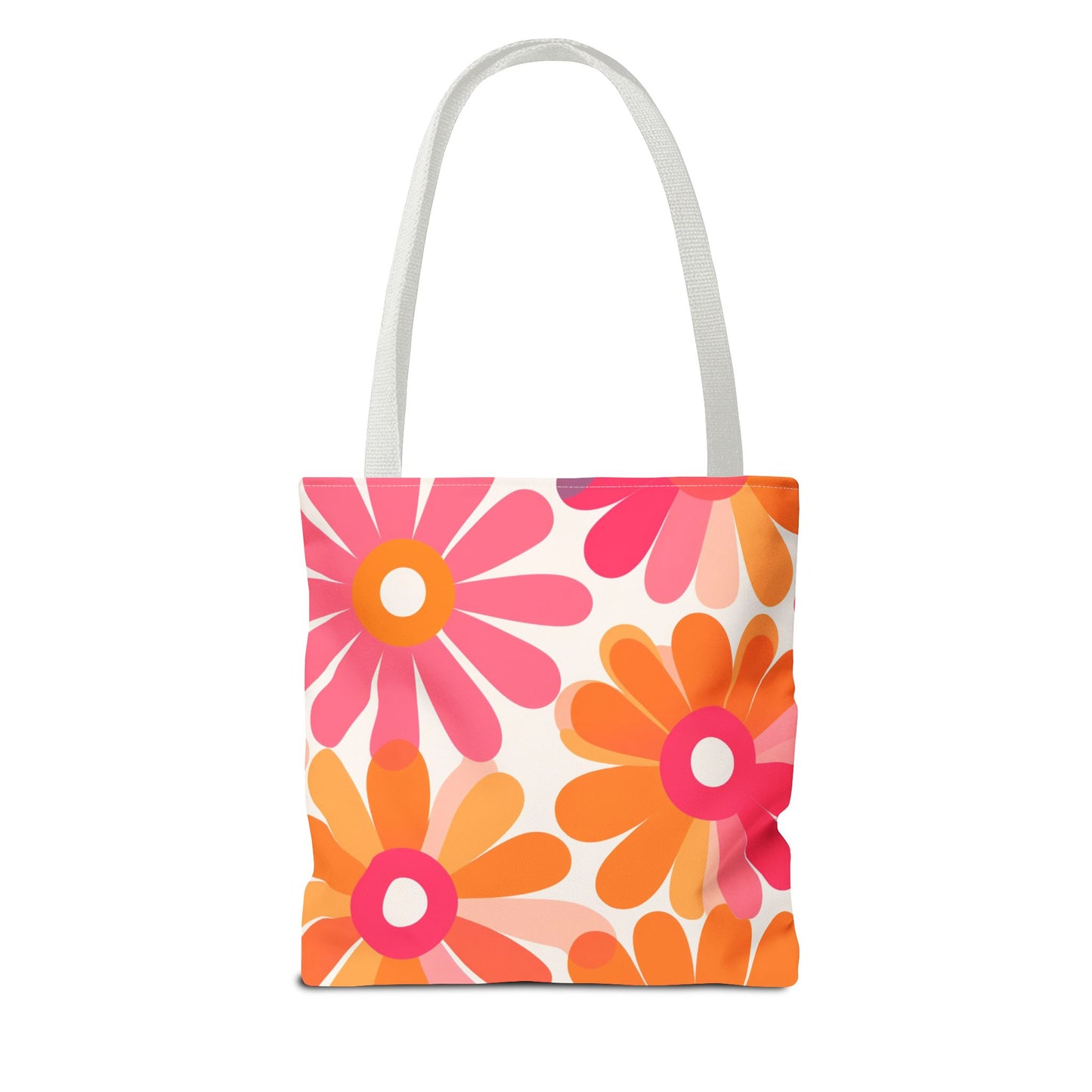 Stylish Retro Flowers Tote Bag Chic Design