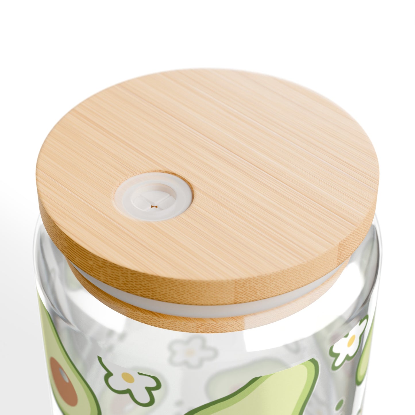 Adorable Avocado Print Glass Can Cup - Eco-Friendly and Stylish!