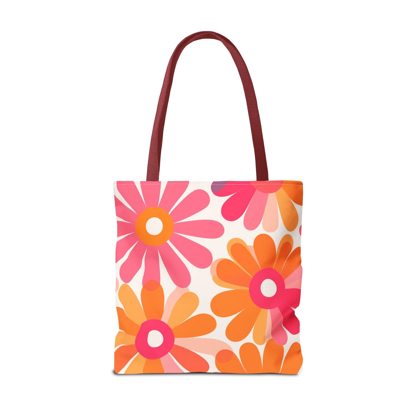 Stylish Retro Flowers Tote Bag Chic Design