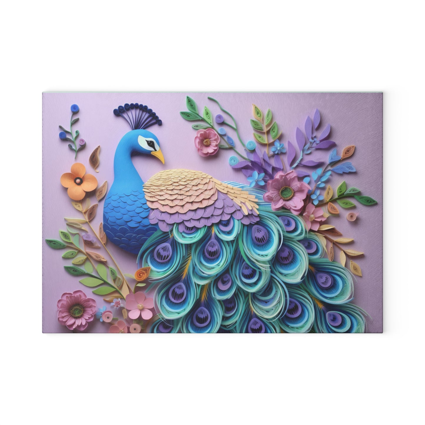 Peacock Glass Cutting Board