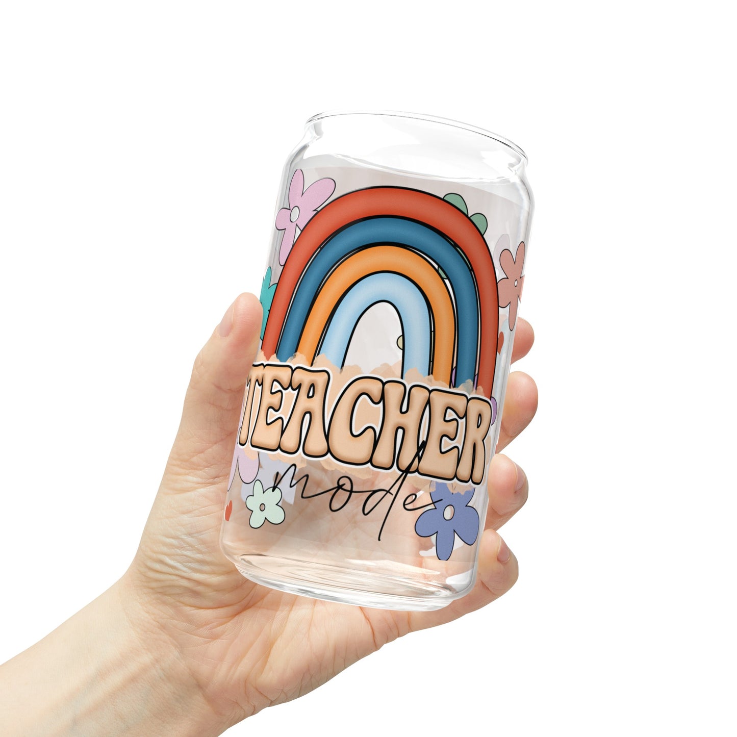 Colorful Teacher Mode Glass Can Cup - Ideal for Classroom Use