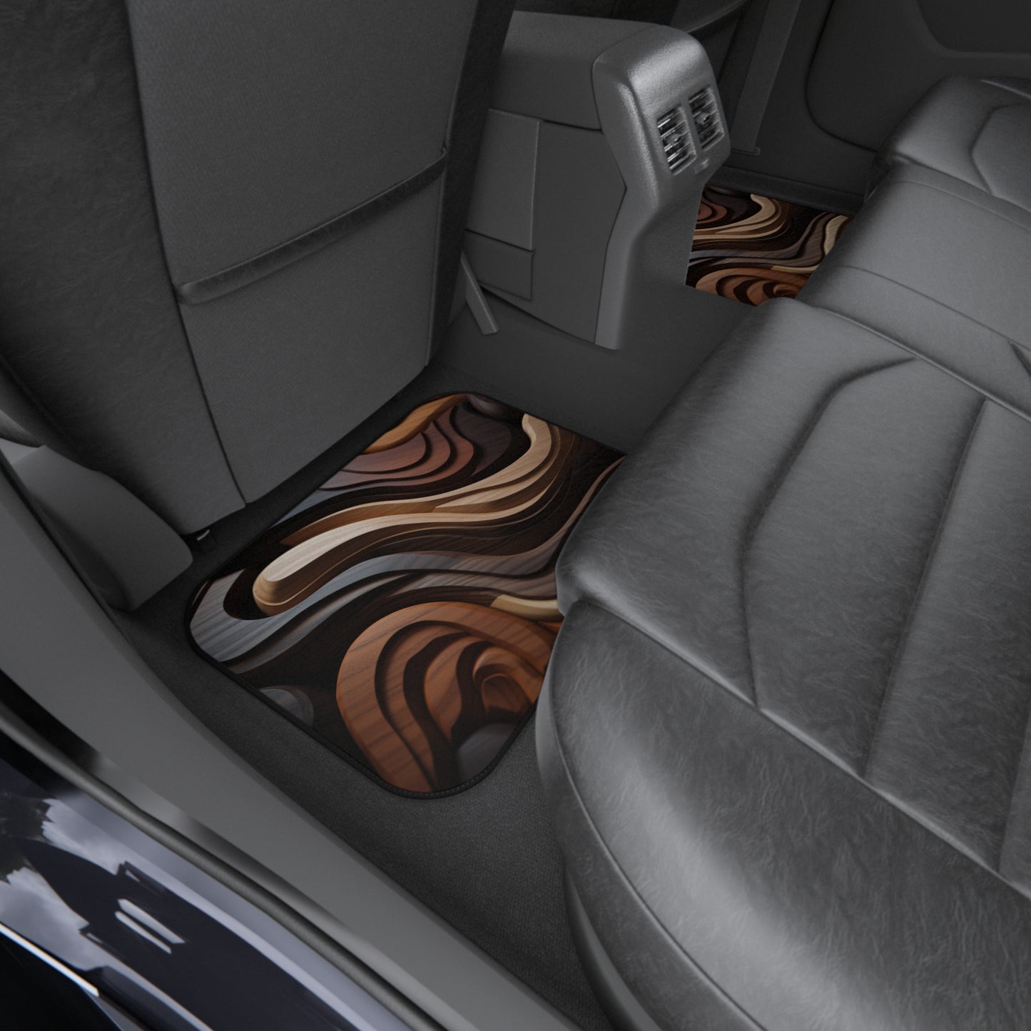 Rustic Wood Inspired Car Floor Mats - Set of 4 - Add a Touch of Nature to Your Ride!