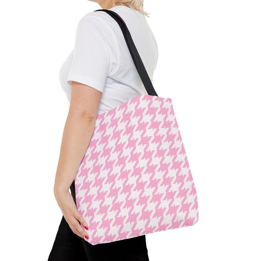 Classic meets Chic: Pink Houndstooth Tote