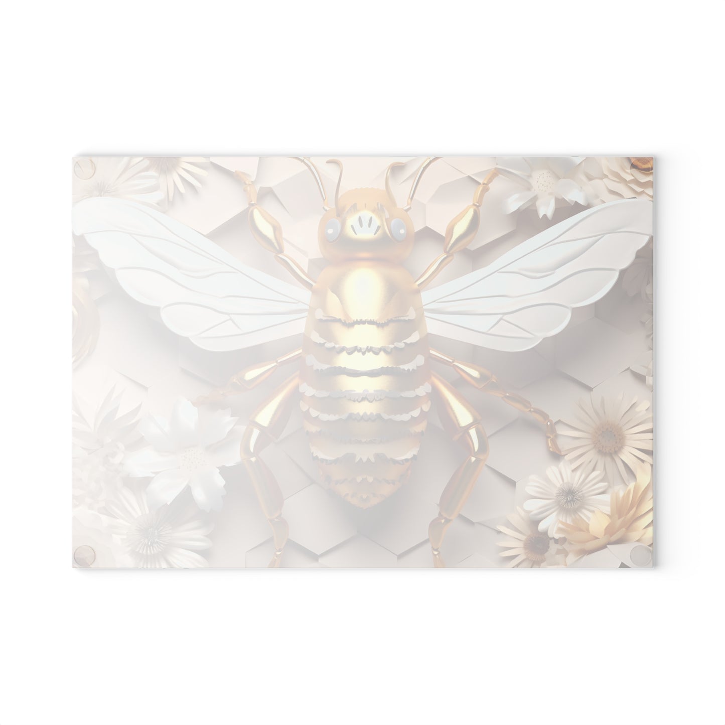 3D Golden Bee Glass Cutting Board