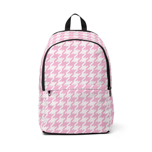 Pink Dreams: Houndstooth Fabric Backpack for Fashionistas