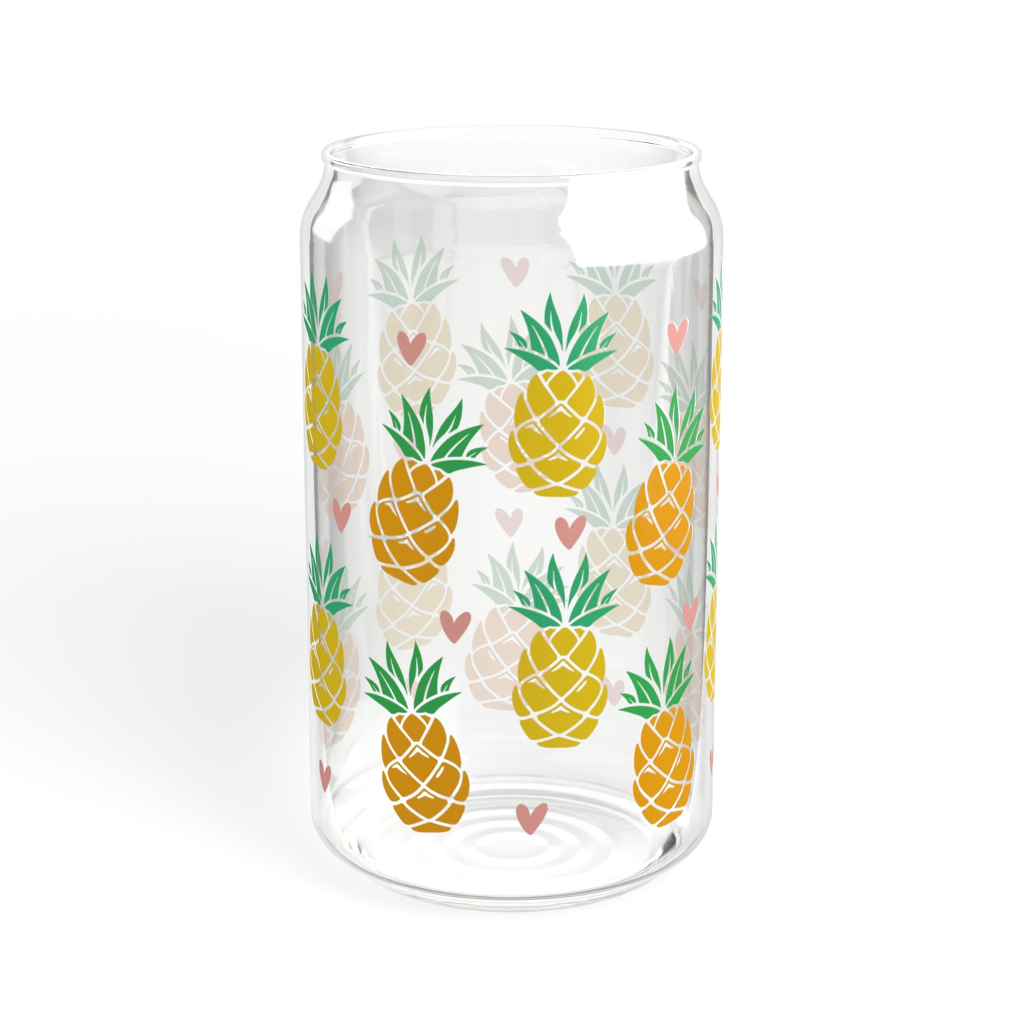 Pineapples Glass Can Cup - Summer Beverage Essential