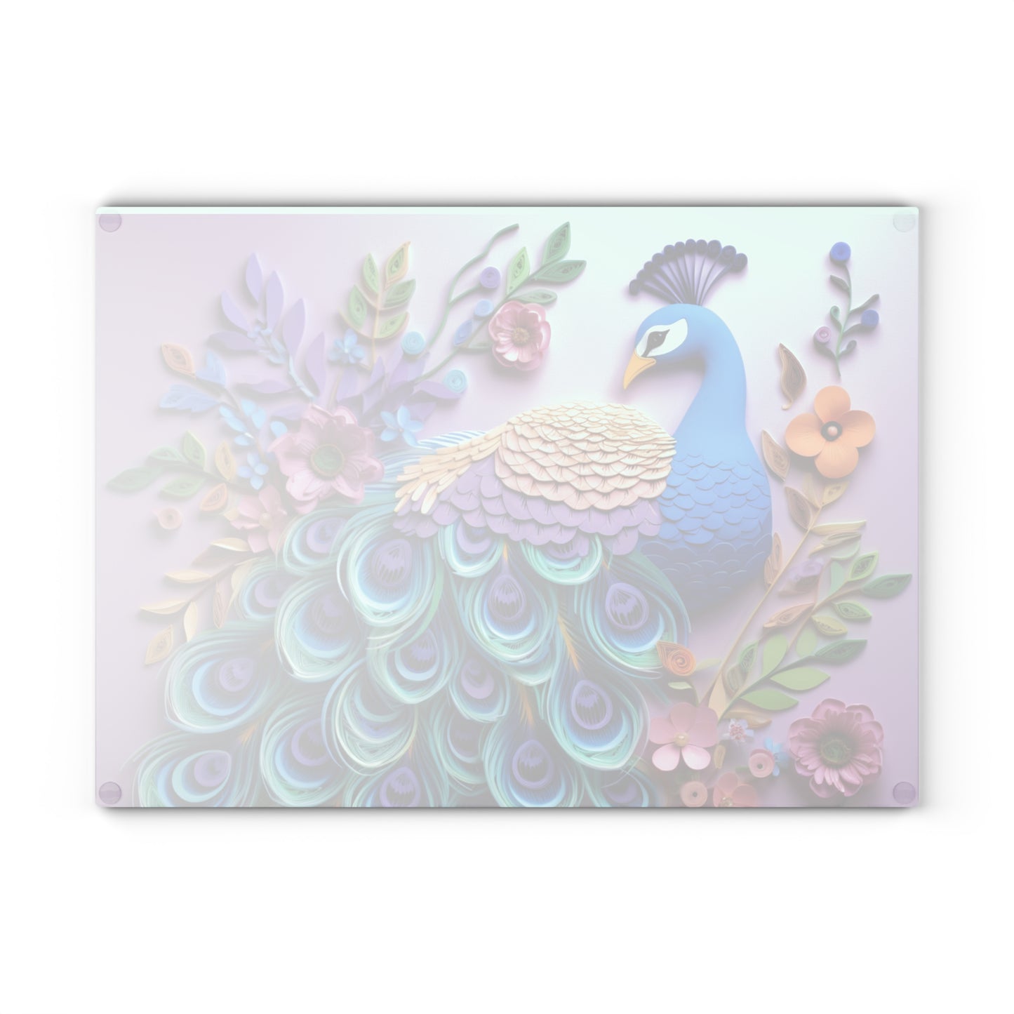 Peacock Glass Cutting Board