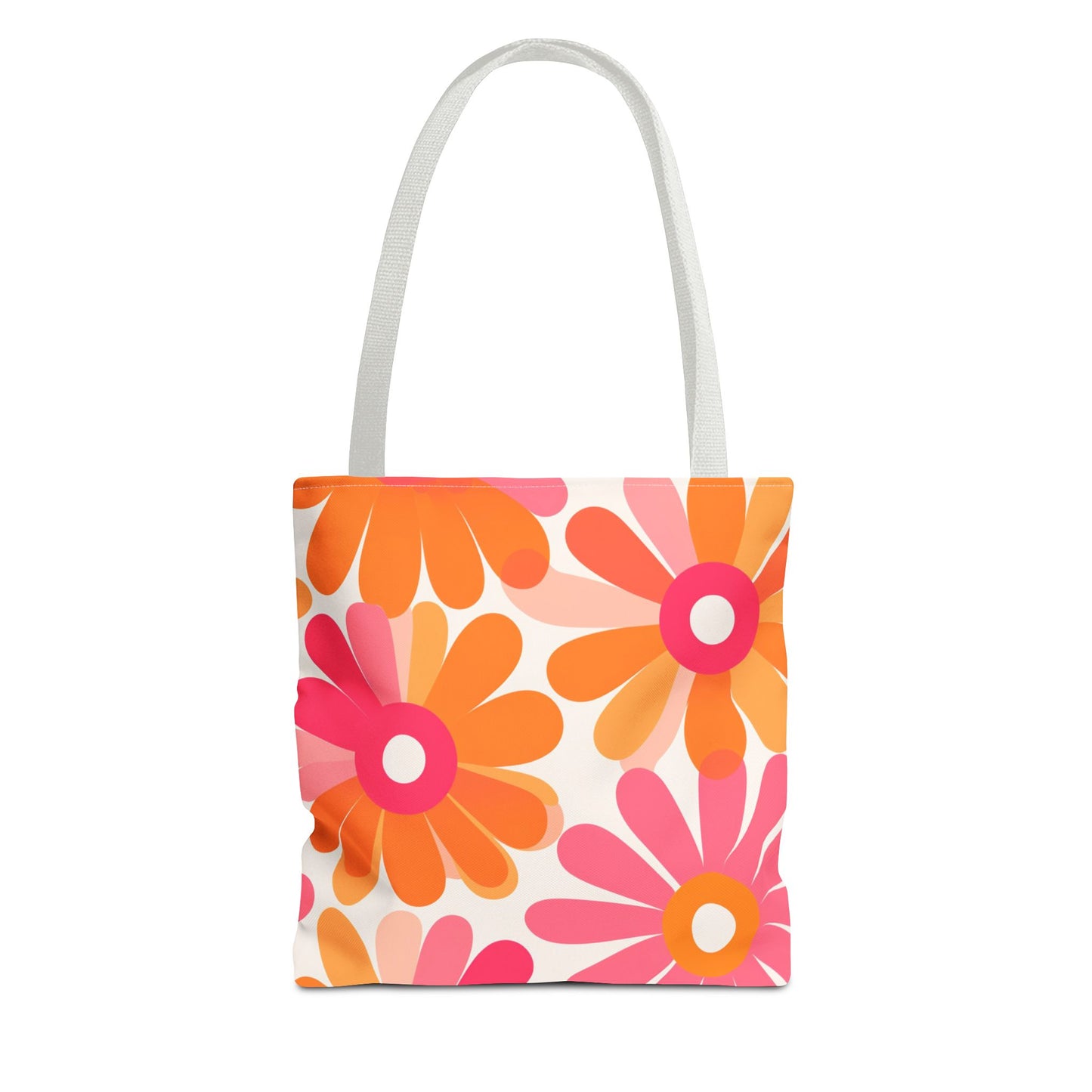 Stylish Retro Flowers Tote Bag Chic Design