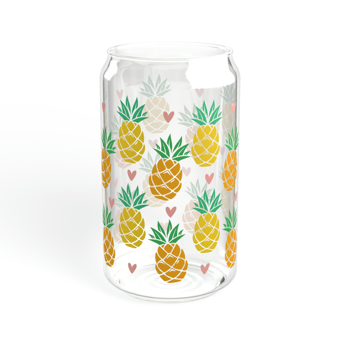 Pineapples Glass Can Cup - Summer Beverage Essential