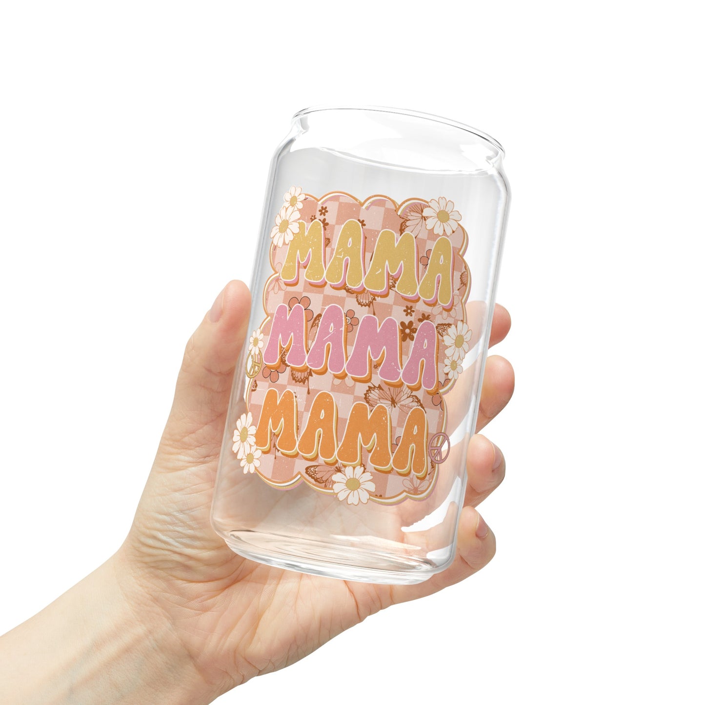 Floral Mama Glass Can Cup - Unique Mother's Day Gift Idea