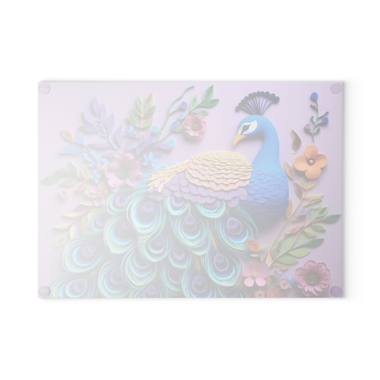 Peacock Glass Cutting Board