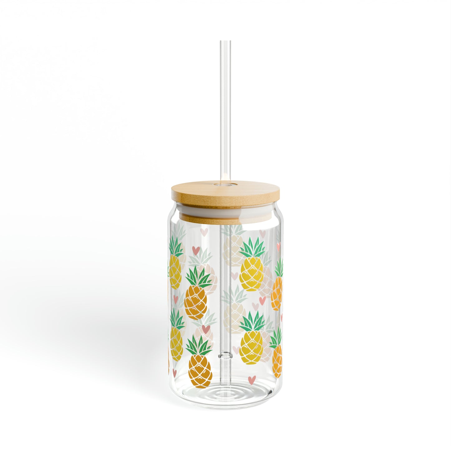 Pineapples Glass Can Cup - Summer Beverage Essential