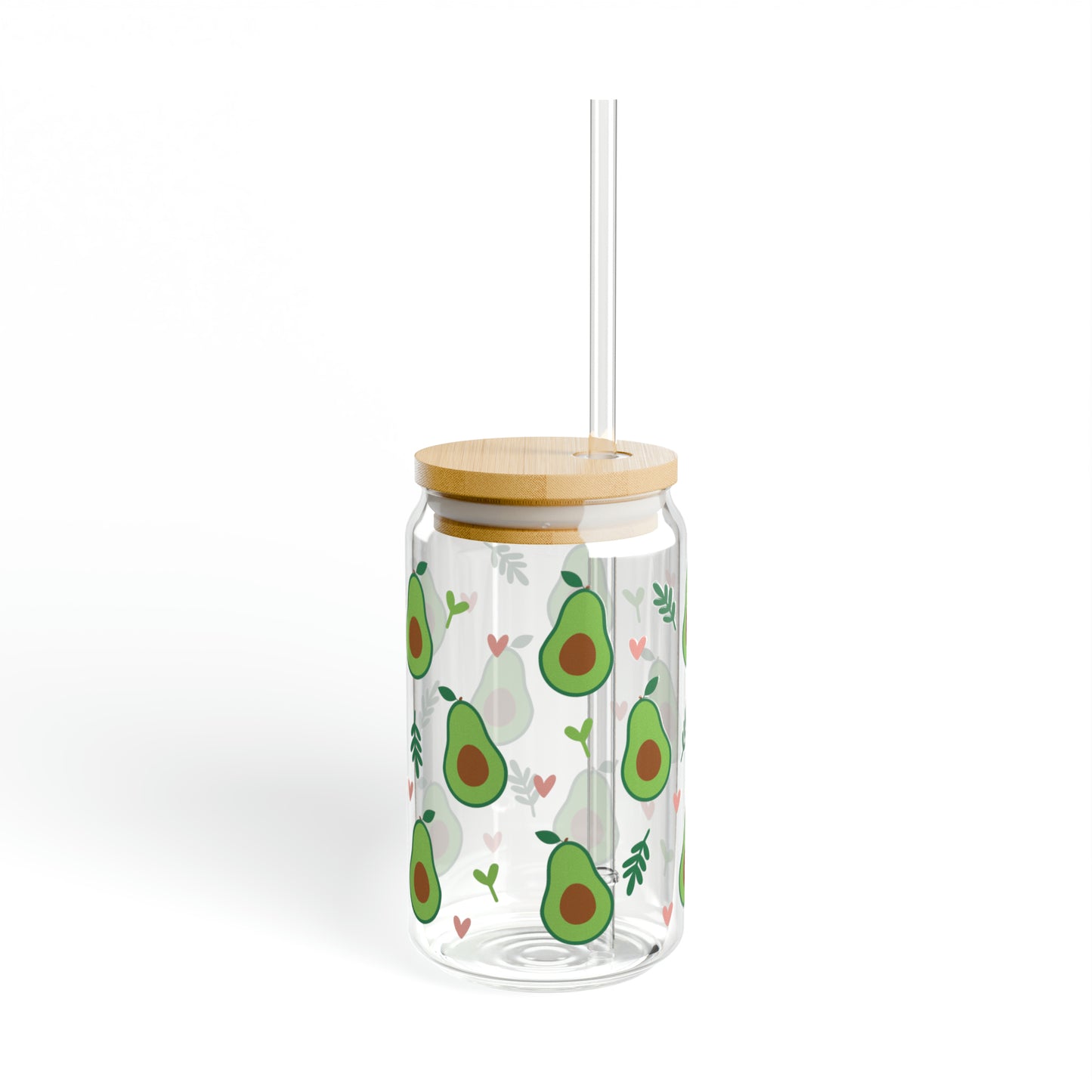 Avocado Lover's Glass Can Cups - Whimsical and Colorful Kitchen Decor and Drinkware