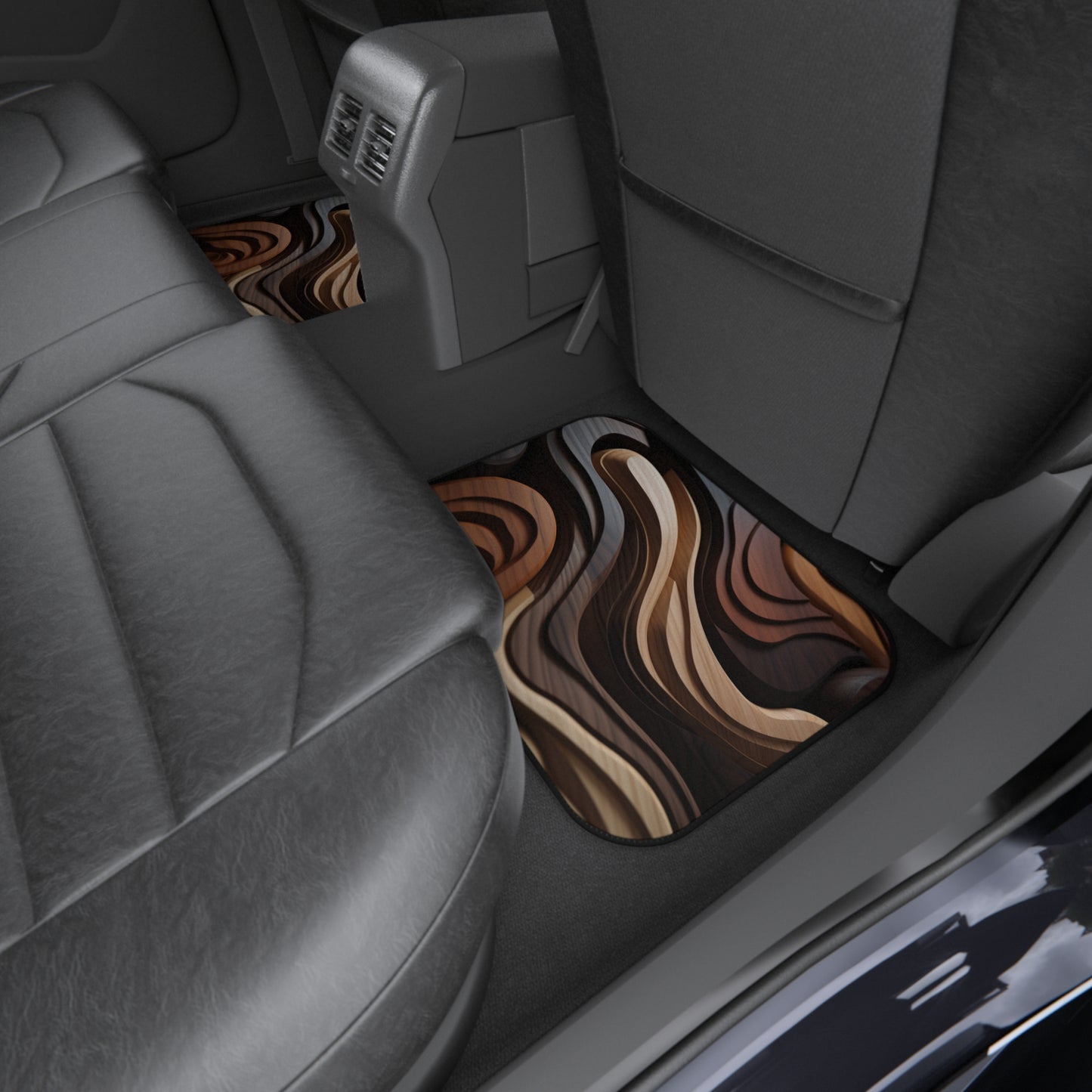 Rustic Wood Inspired Car Floor Mats - Set of 4 - Add a Touch of Nature to Your Ride!