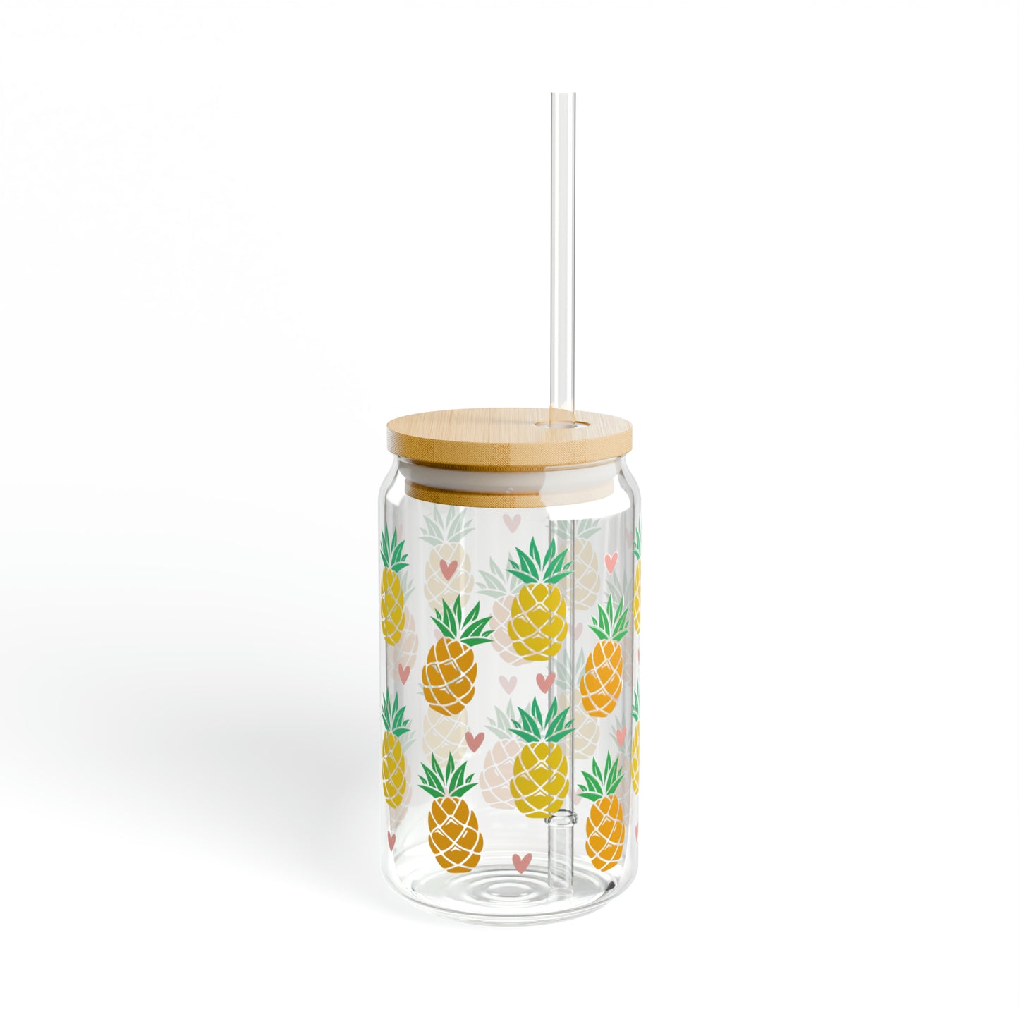 Pineapples Glass Can Cup - Summer Beverage Essential