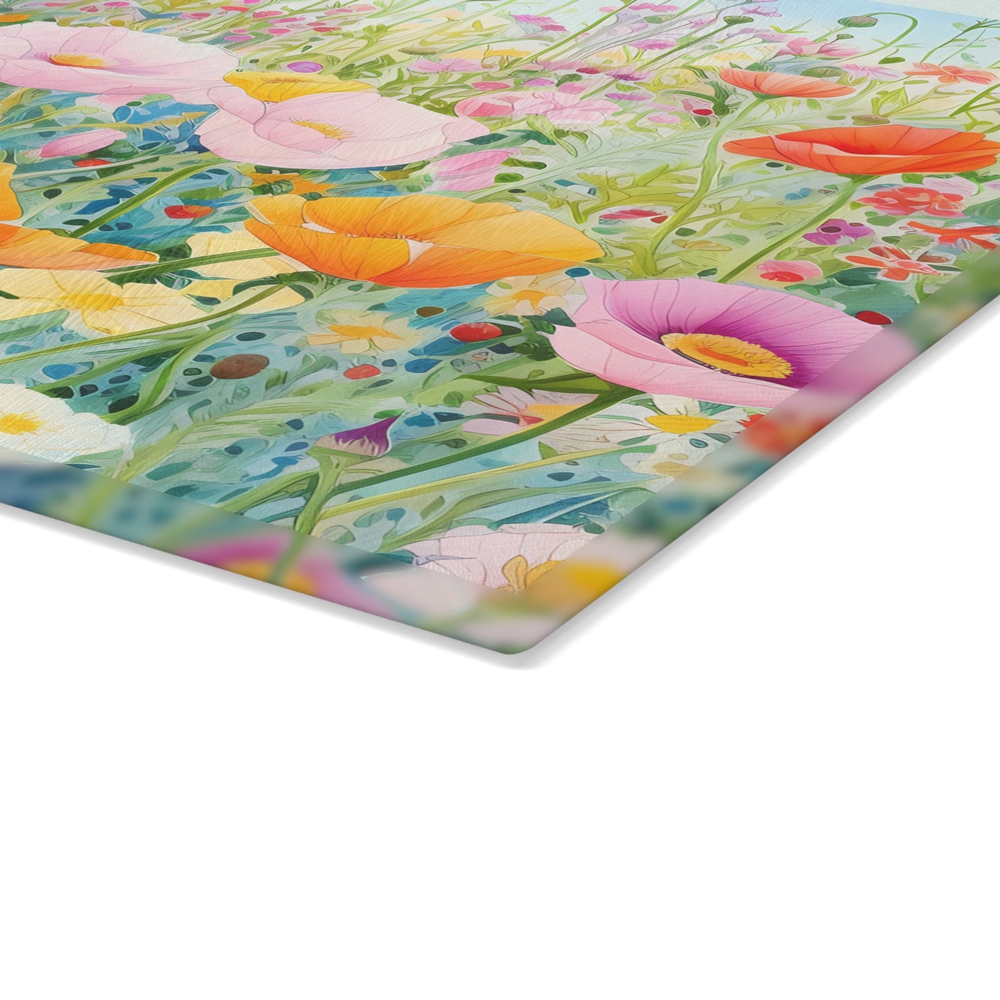 Floral Meadow Glass Cutting Board