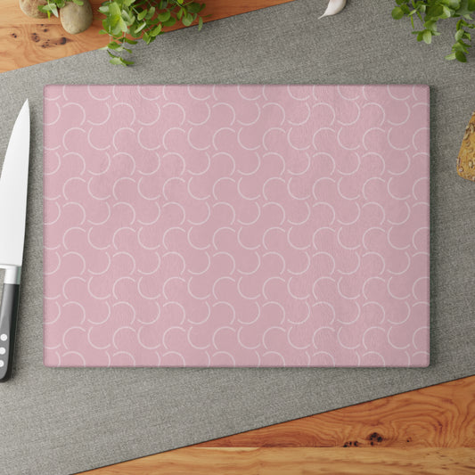 Classy Pink Pattern Glass Cutting Board