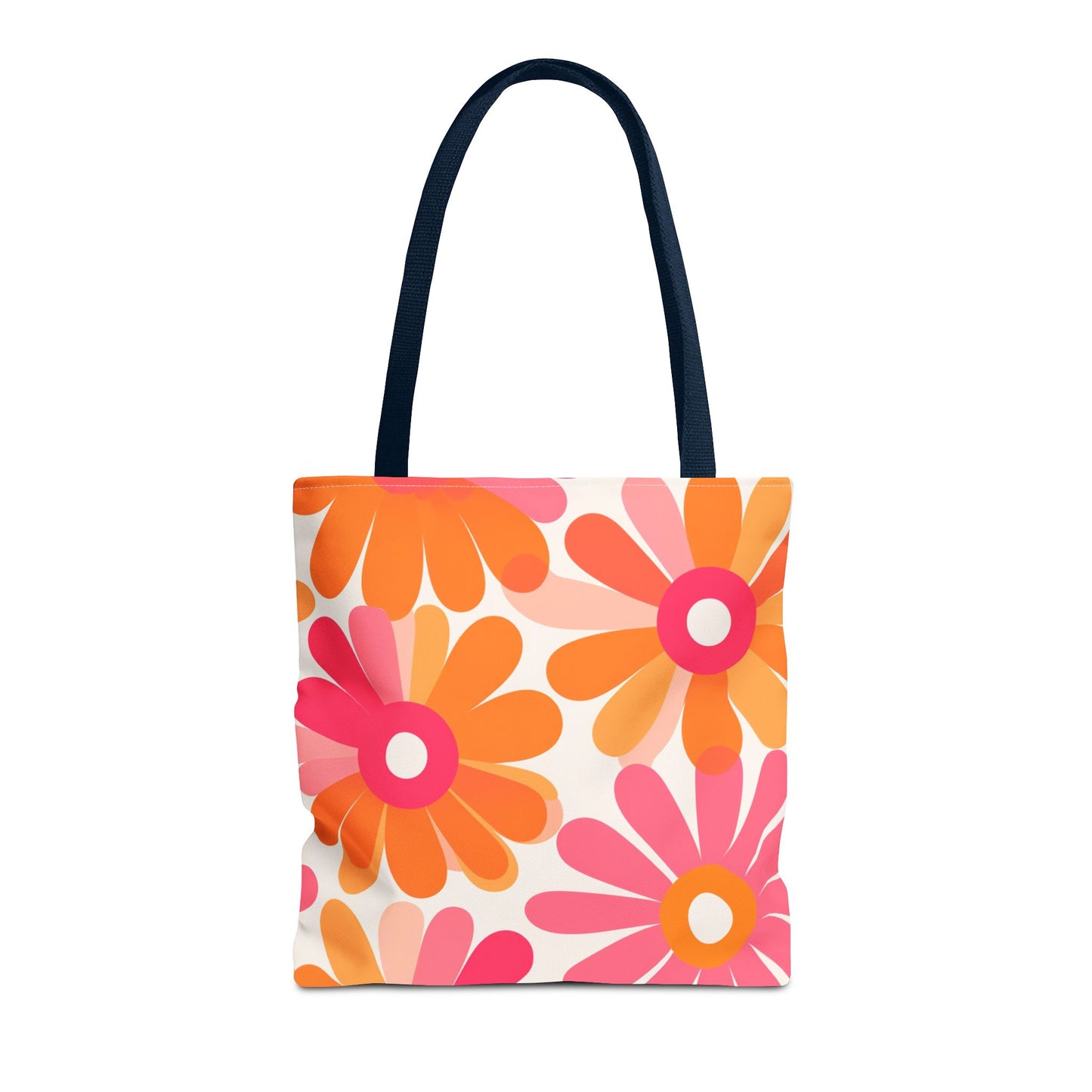 Stylish Retro Flowers Tote Bag Chic Design