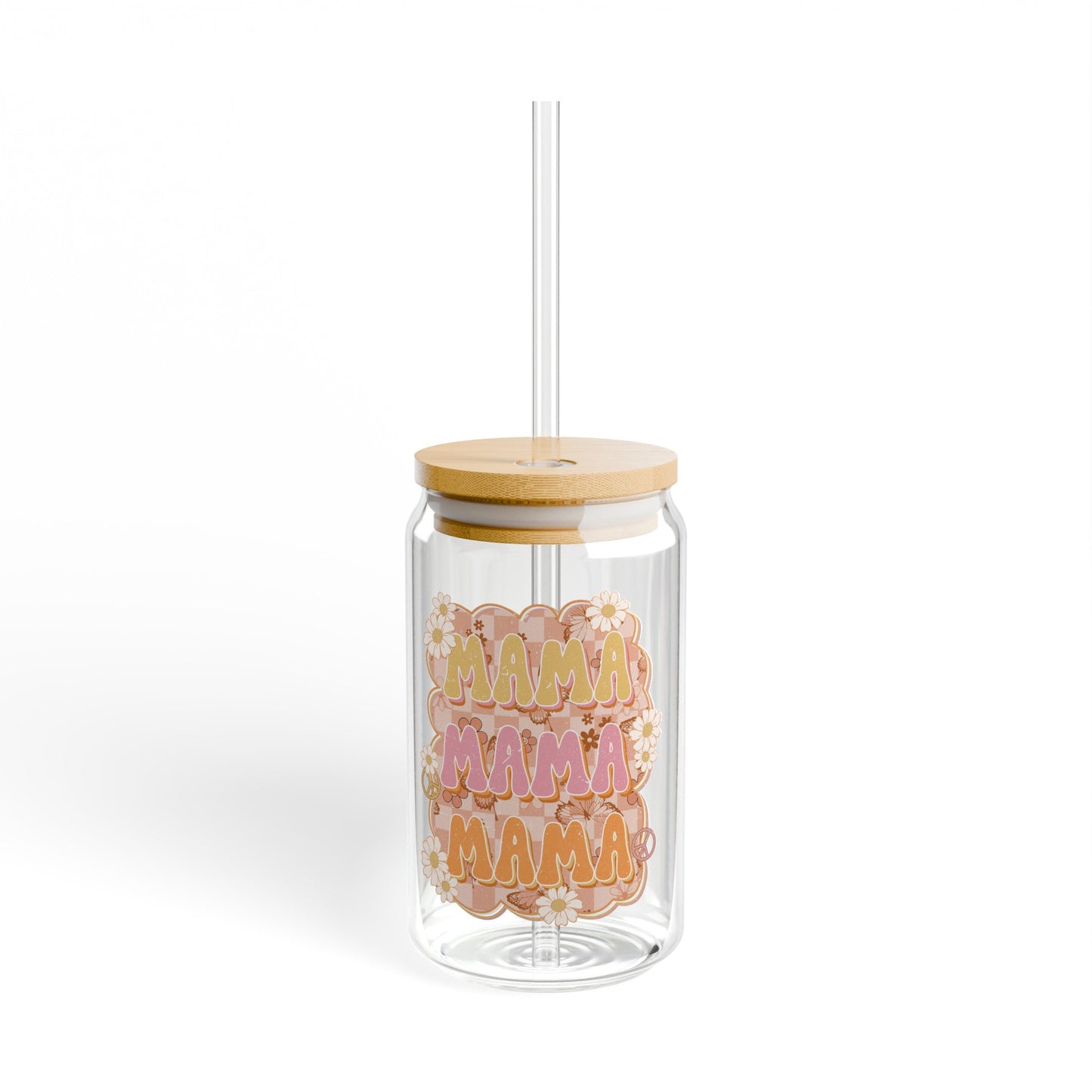 Floral Mama Glass Can Cup - Unique Mother's Day Gift Idea