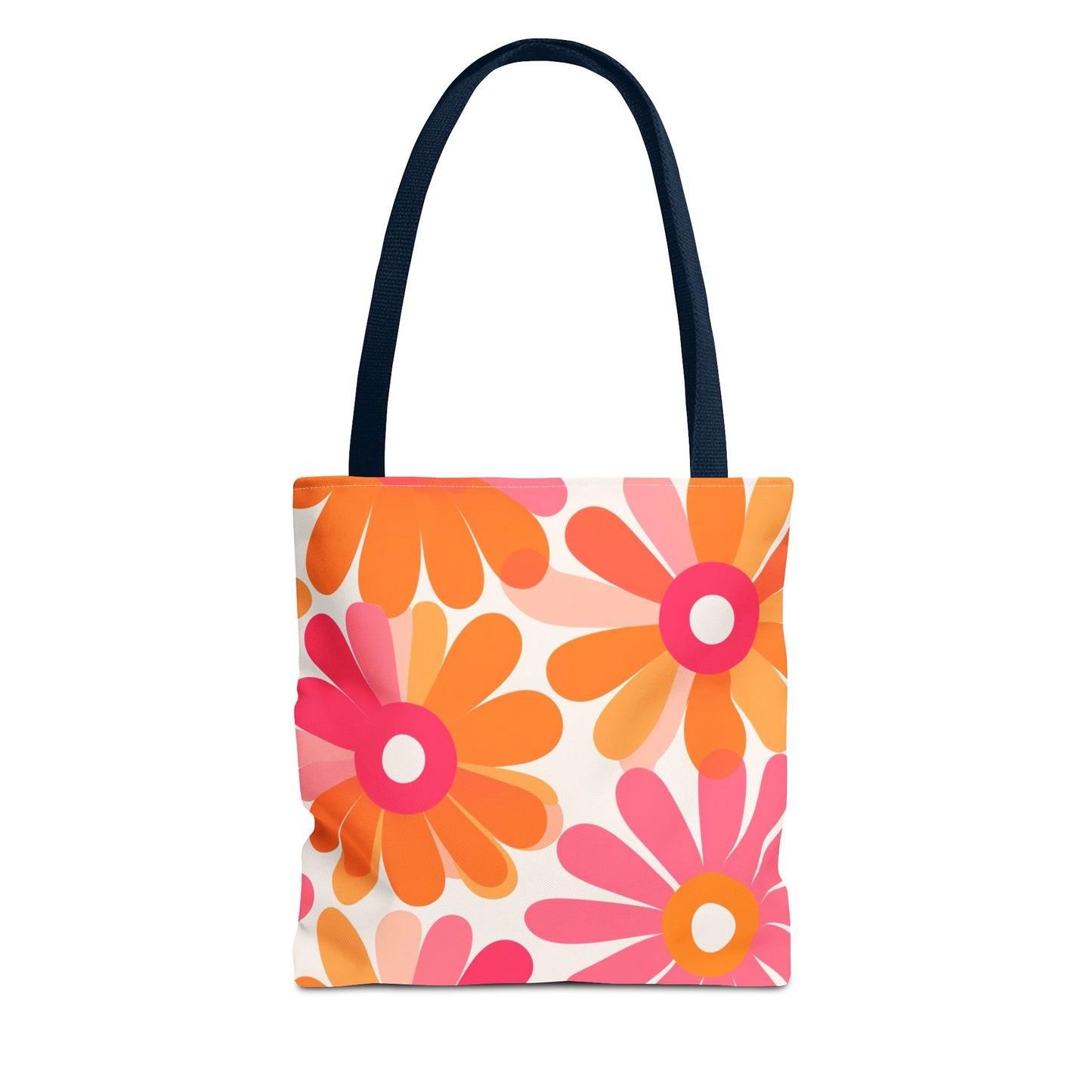 Stylish Retro Flowers Tote Bag Chic Design