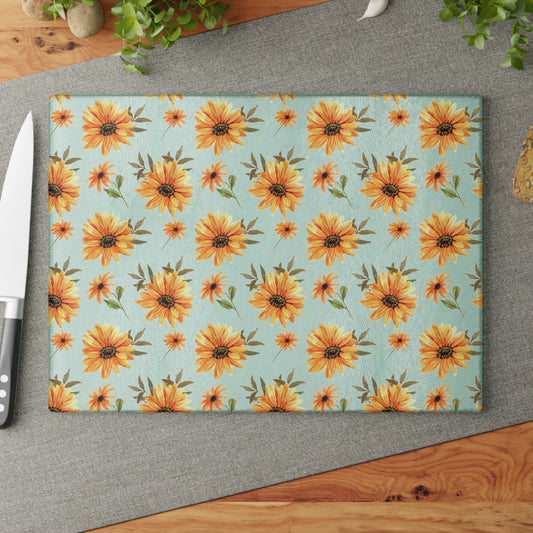 Elegant Floral Glass Cutting Board - Beautiful and Functional Kitchen Decor