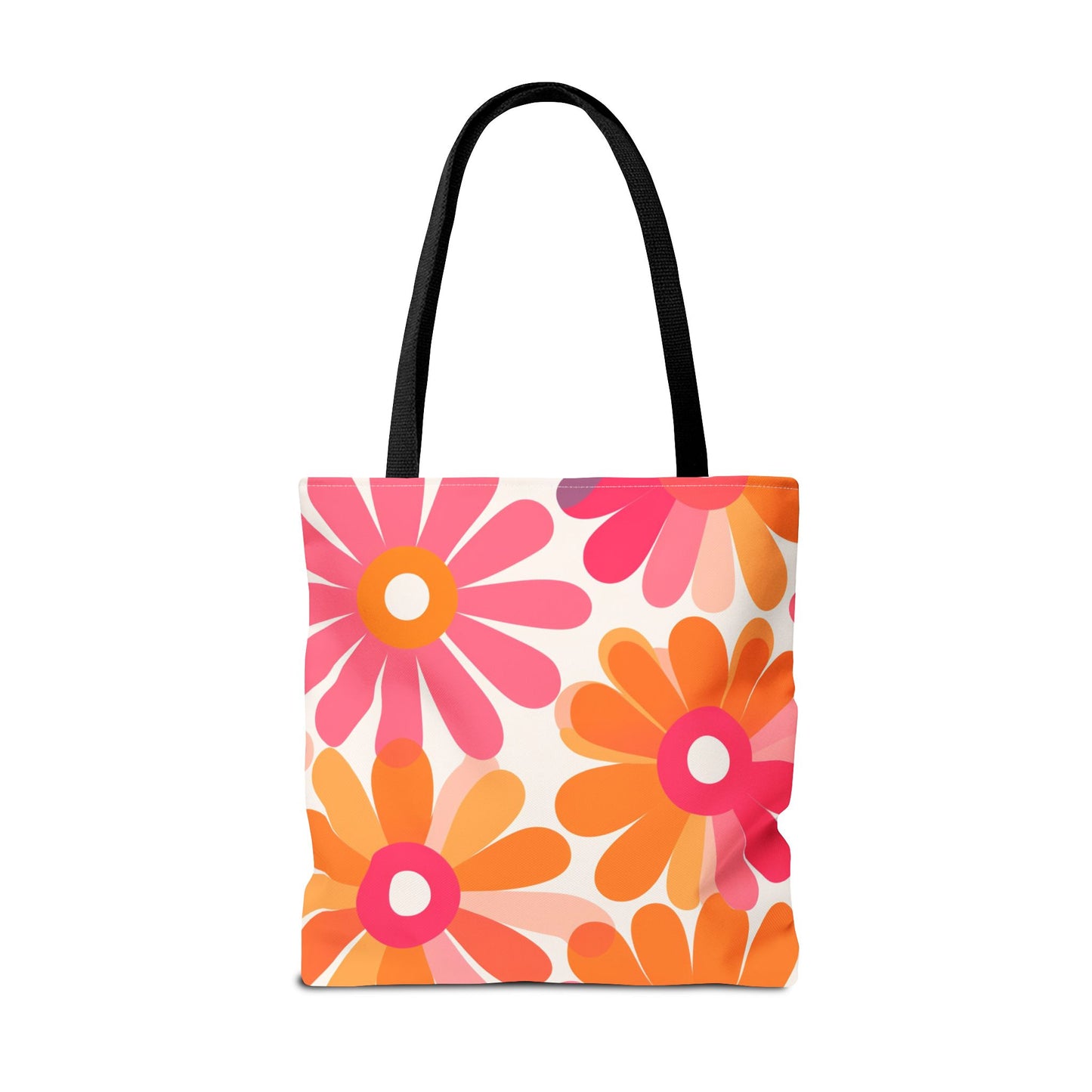 Stylish Retro Flowers Tote Bag Chic Design