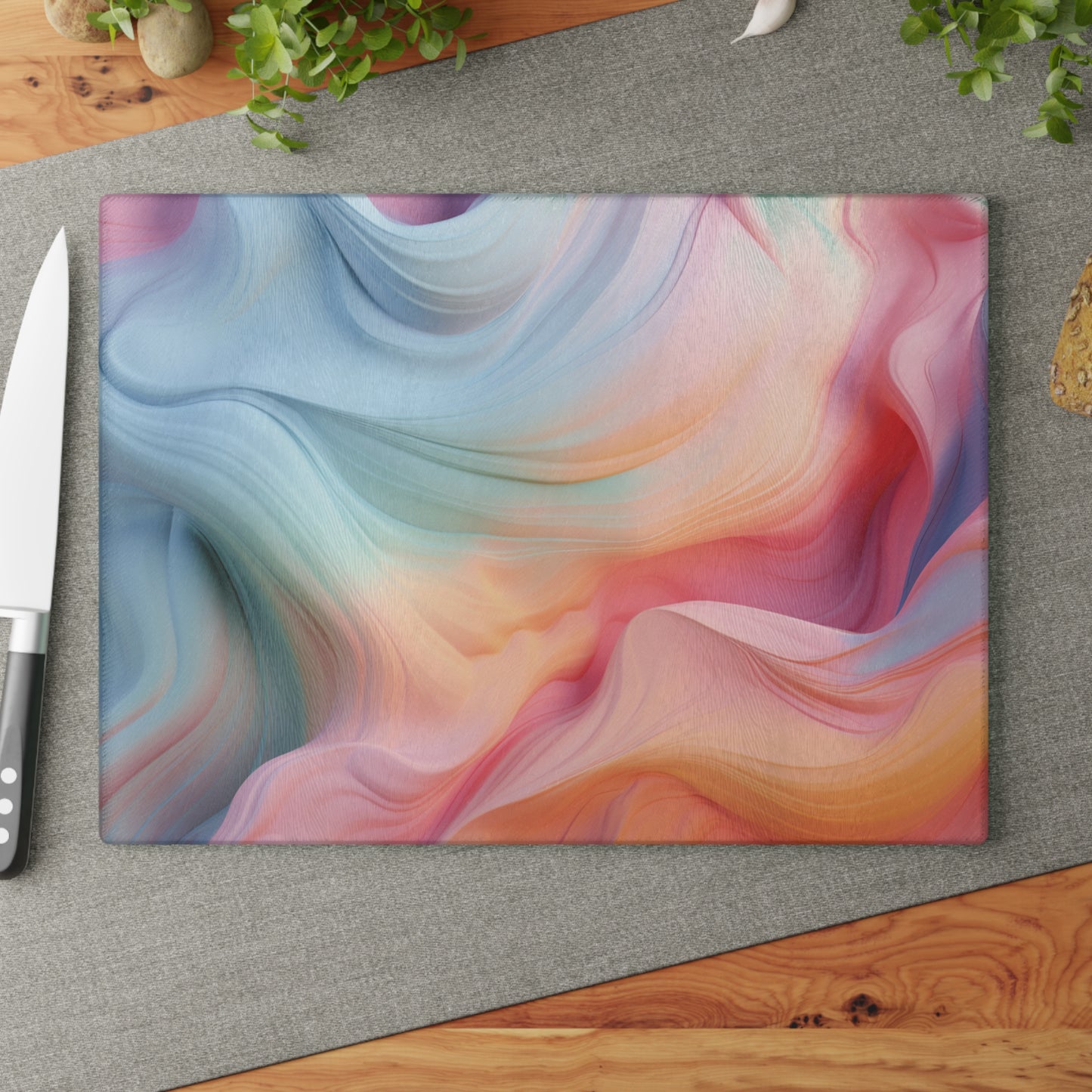 Pastel Delights Glass Cutting Board - Add a Pop of Color to Your Cooking Space