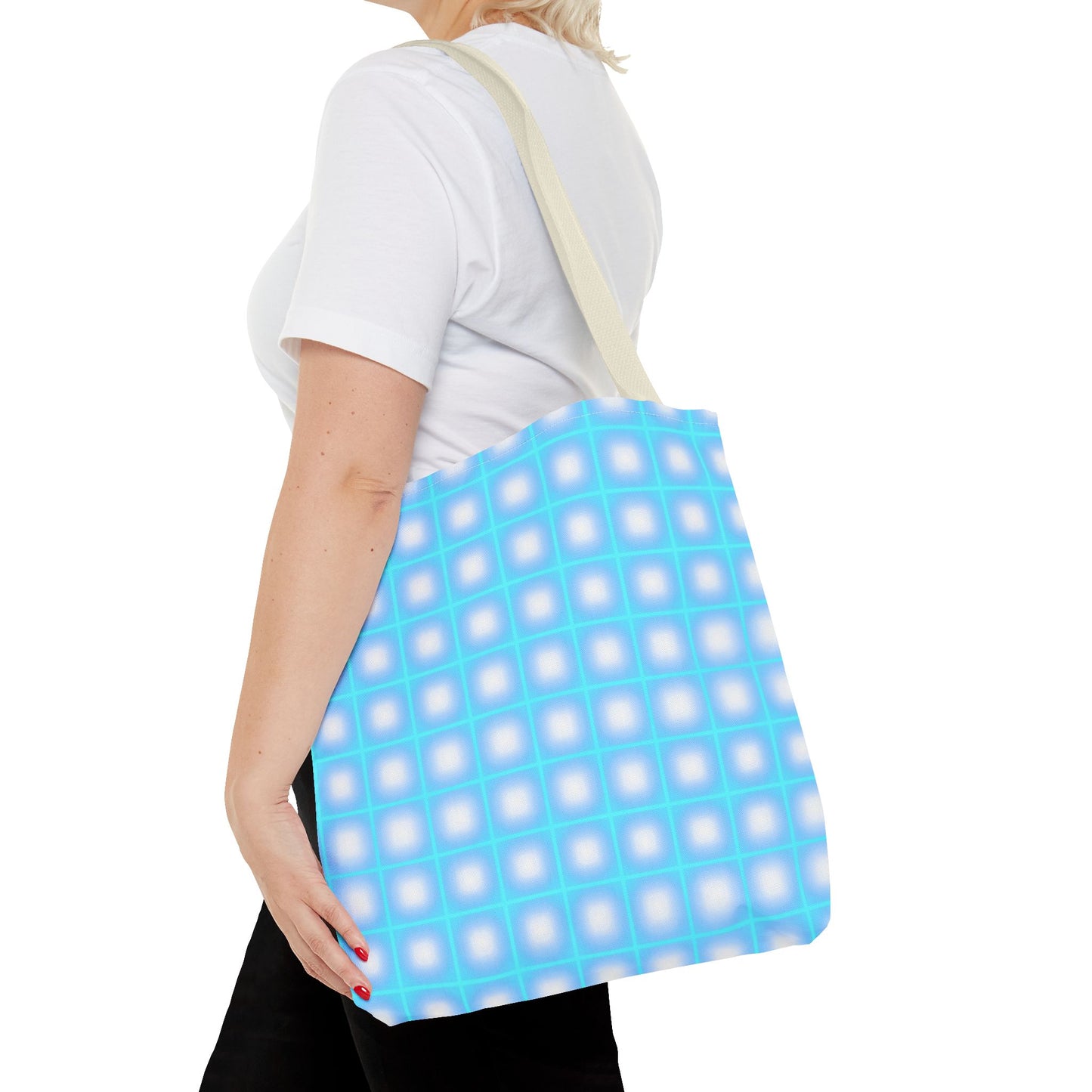 Vibrant Neon Grid Print Totes for Your Everyday Essentials - Shop Now!