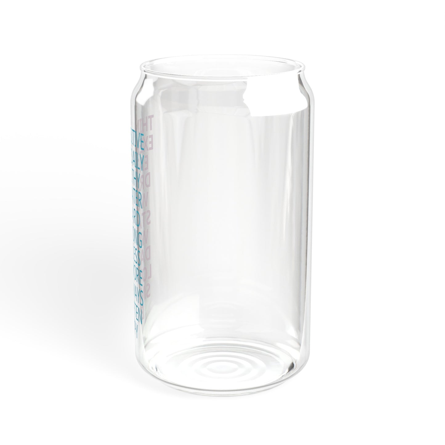 Think Positive Inspirational Glass Can Cup - Motivational Drinkware for Daily Encouragement