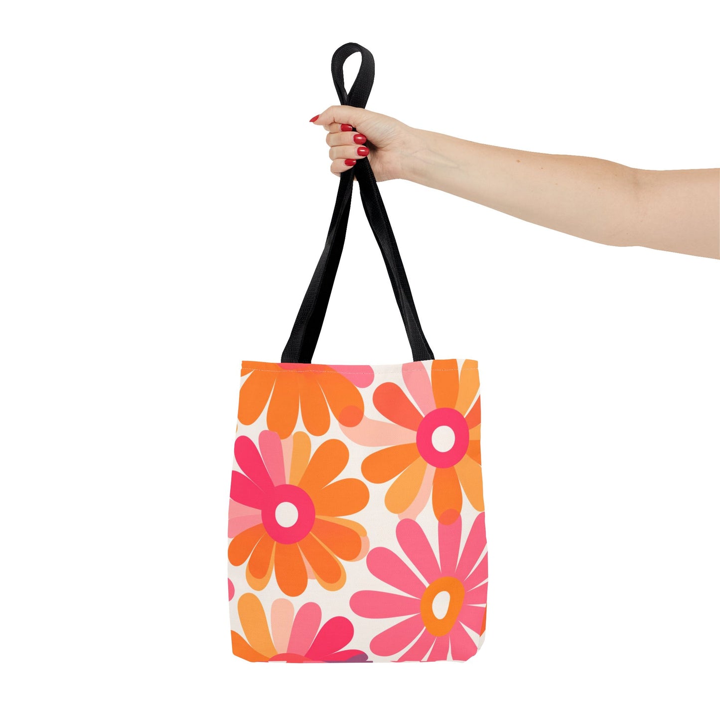 Stylish Retro Flowers Tote Bag Chic Design