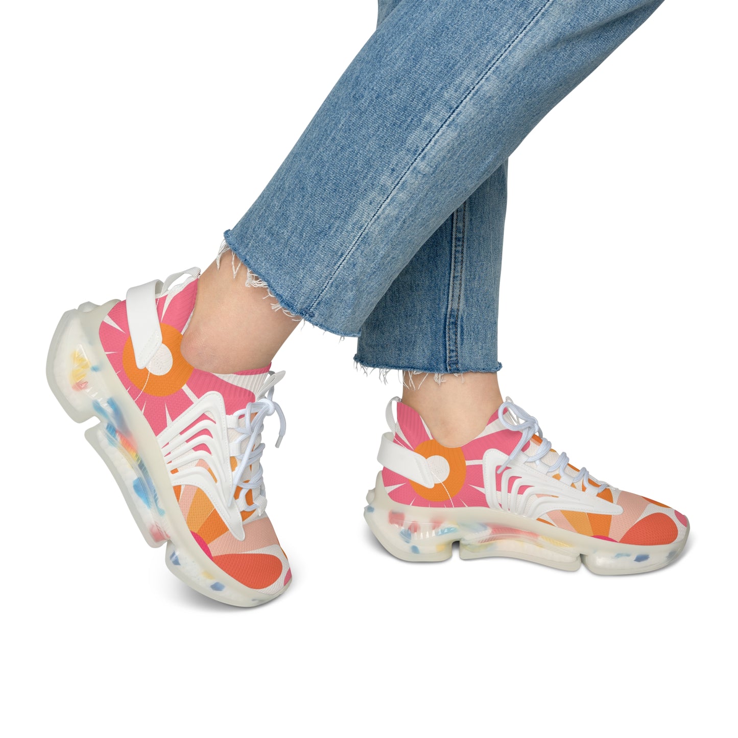 Floral Patterned Mesh Shoes - Retro Inspired Footwear