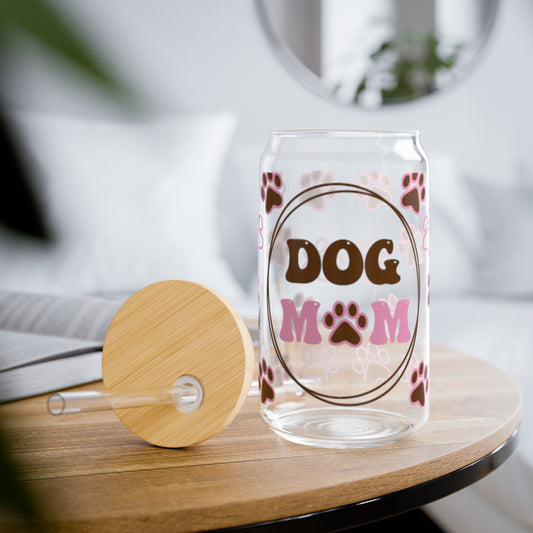 Dog Mom Glass Can Cup - Fun and Functional Dog Parent Gift