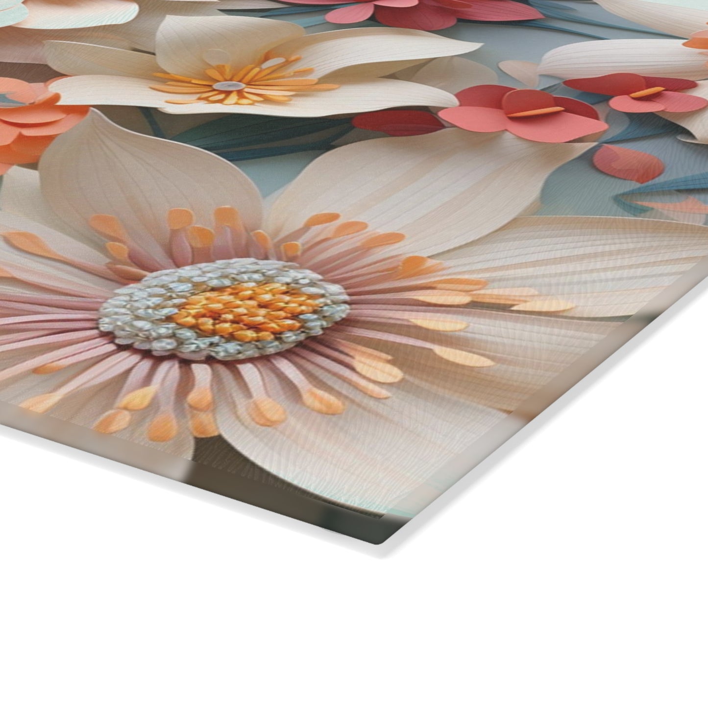 Stylish and Practical: Floral Glass Cutting Board - Add Some Flower Power to Your Cooking Space