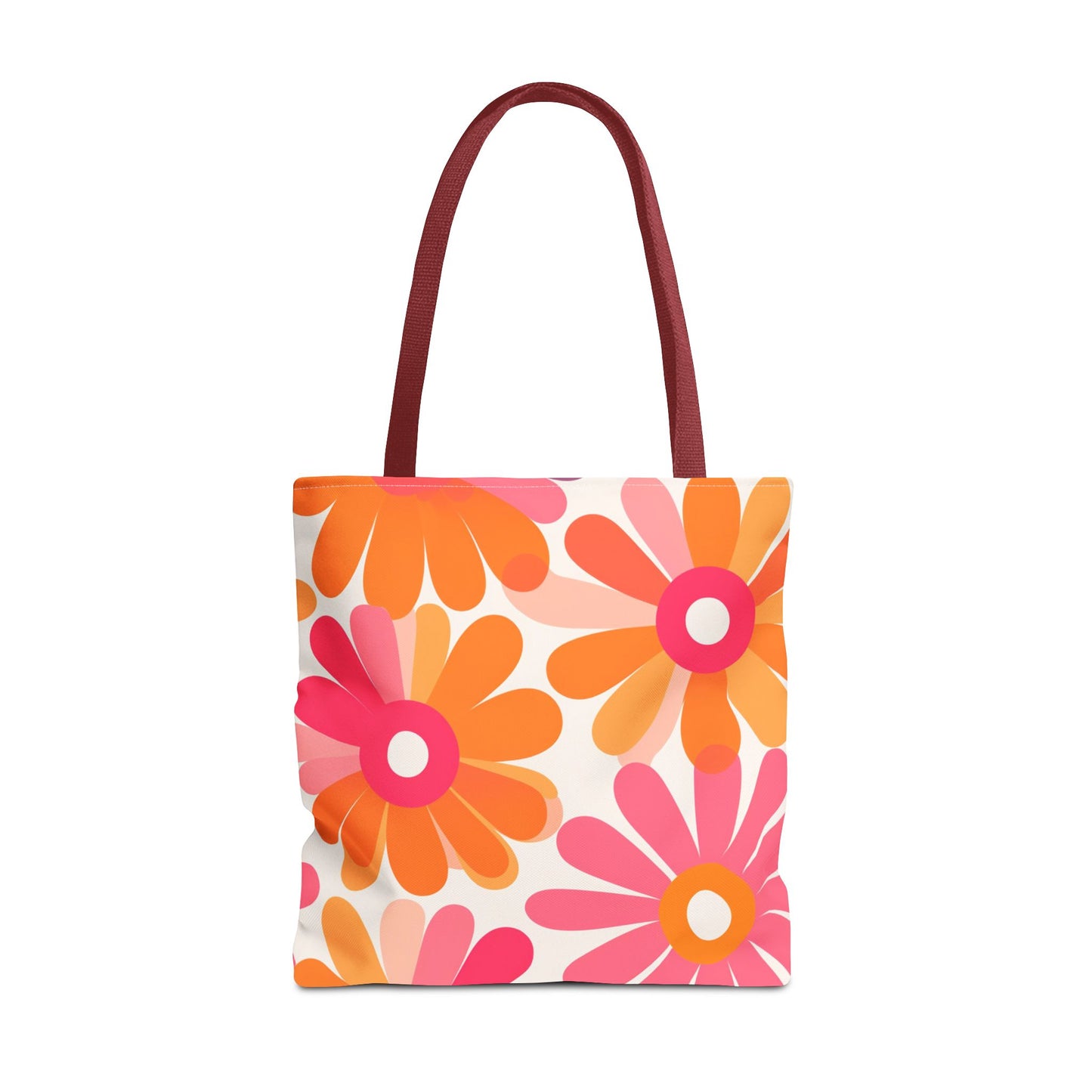 Stylish Retro Flowers Tote Bag Chic Design