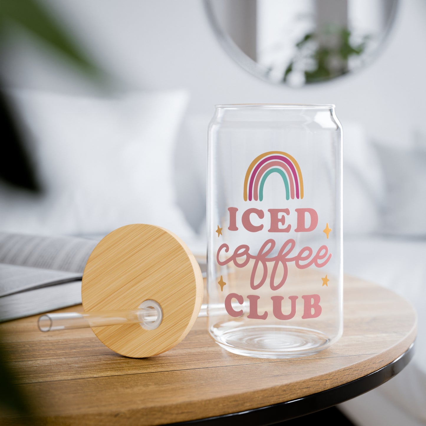 Artisan Iced Coffee Club Glass Can Cup - Eco-Friendly Reusable Mug