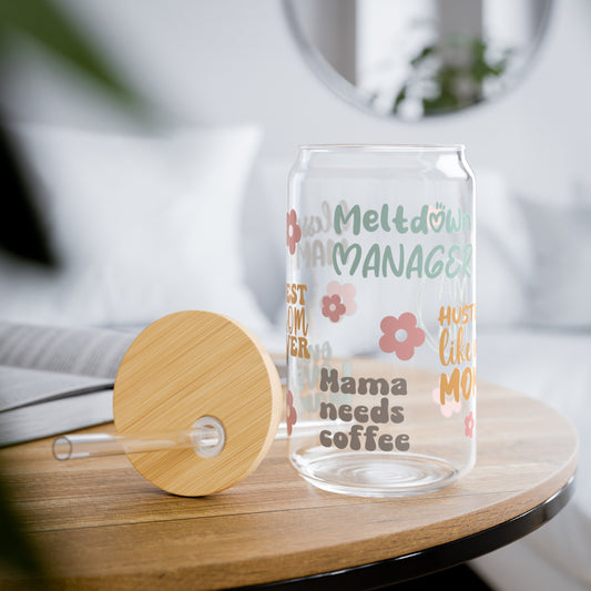 Handy Meltdown Manager Mama Glass Can Cup - Mommy Must-Have!