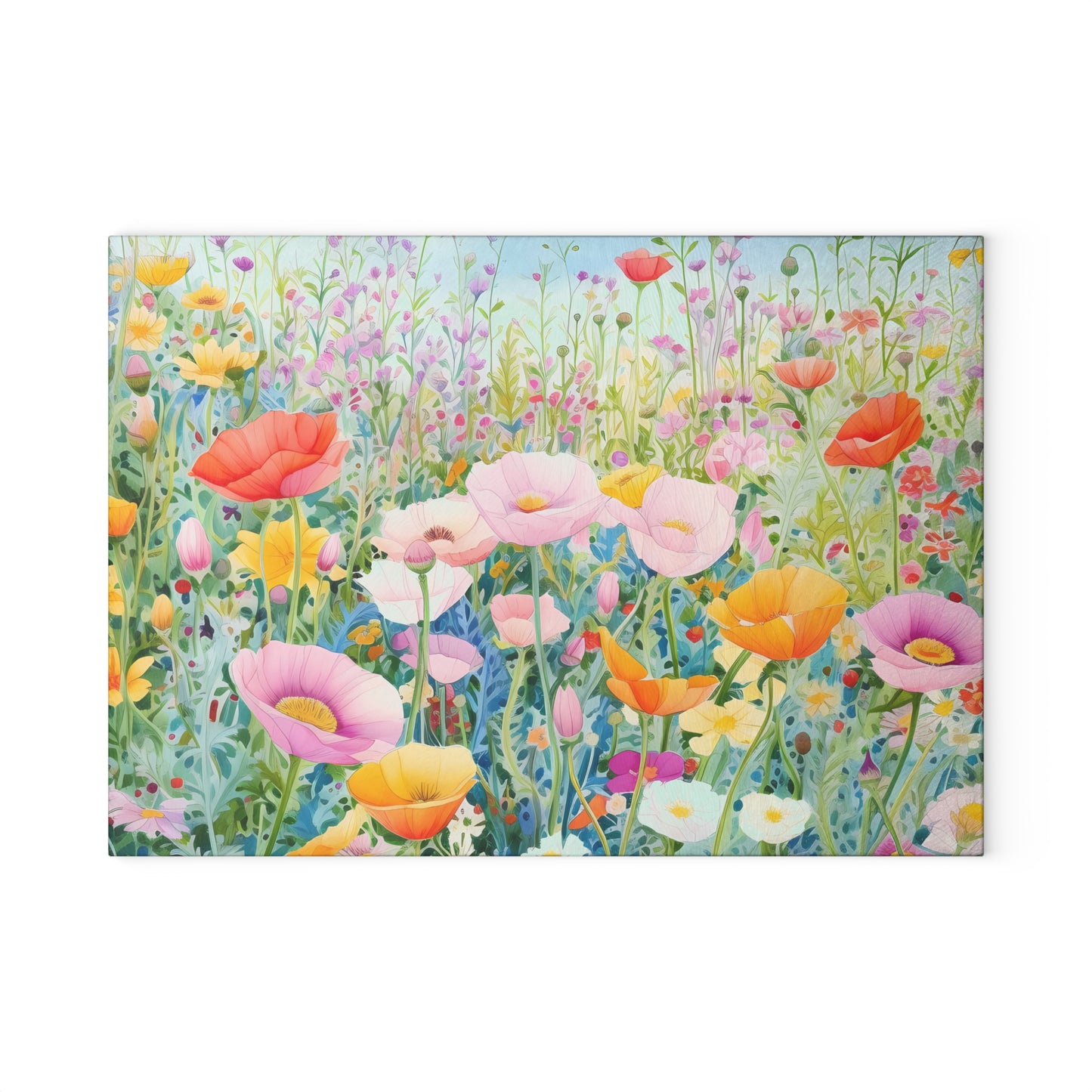 Floral Meadow Glass Cutting Board