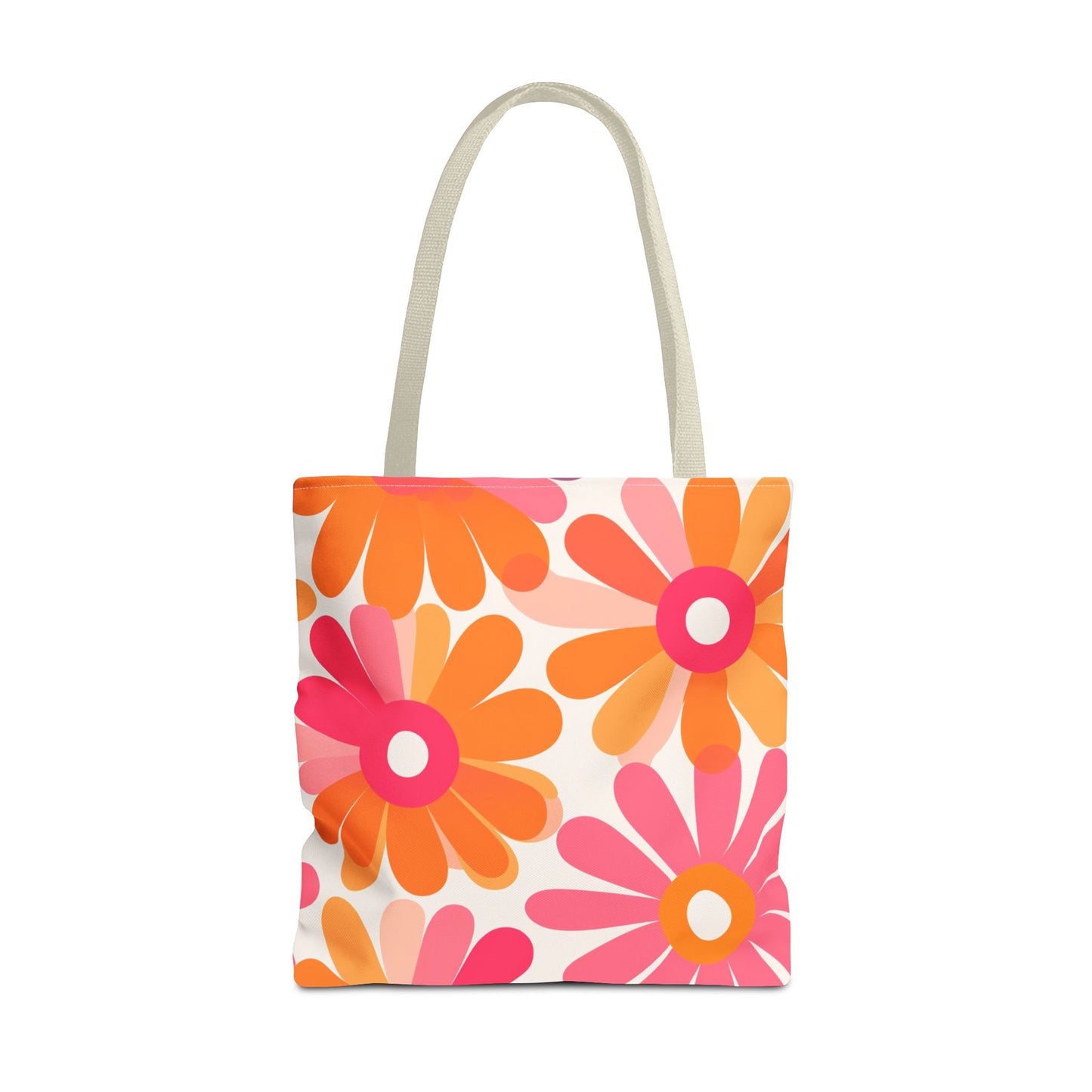 Stylish Retro Flowers Tote Bag Chic Design