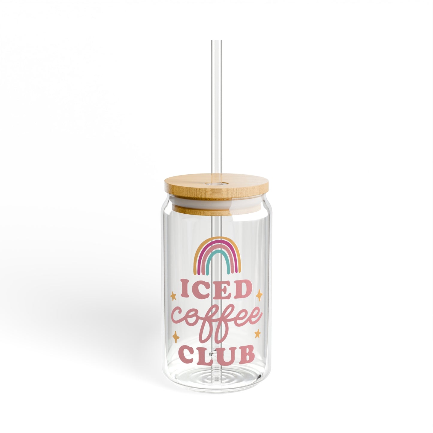 Artisan Iced Coffee Club Glass Can Cup - Eco-Friendly Reusable Mug