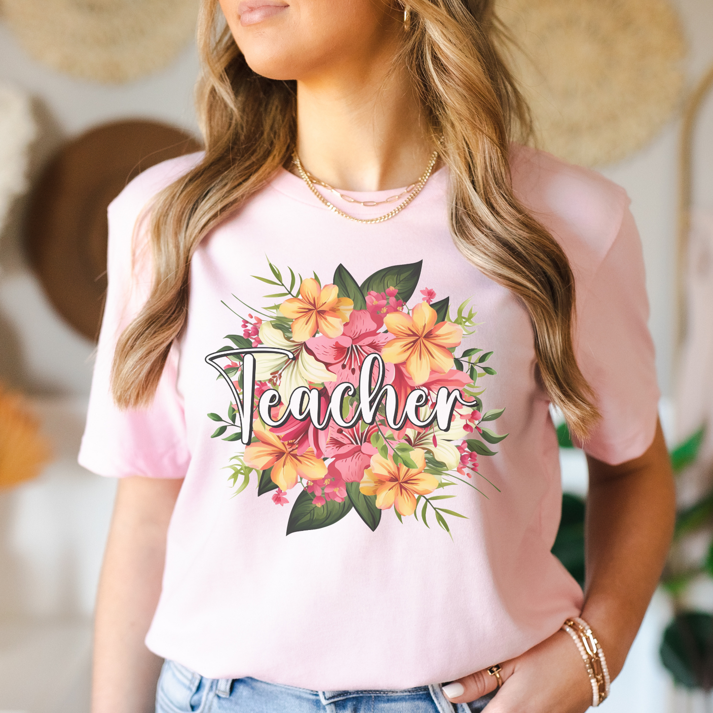 Bloom with Knowledge: Teacher Floral Graphic Tee