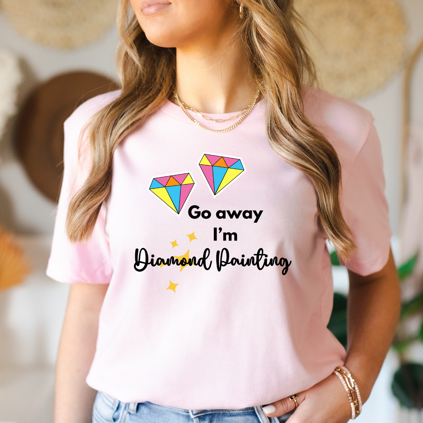 Express Your Love for Diamond Painting with our 'Go Away I'm Busy' Tee