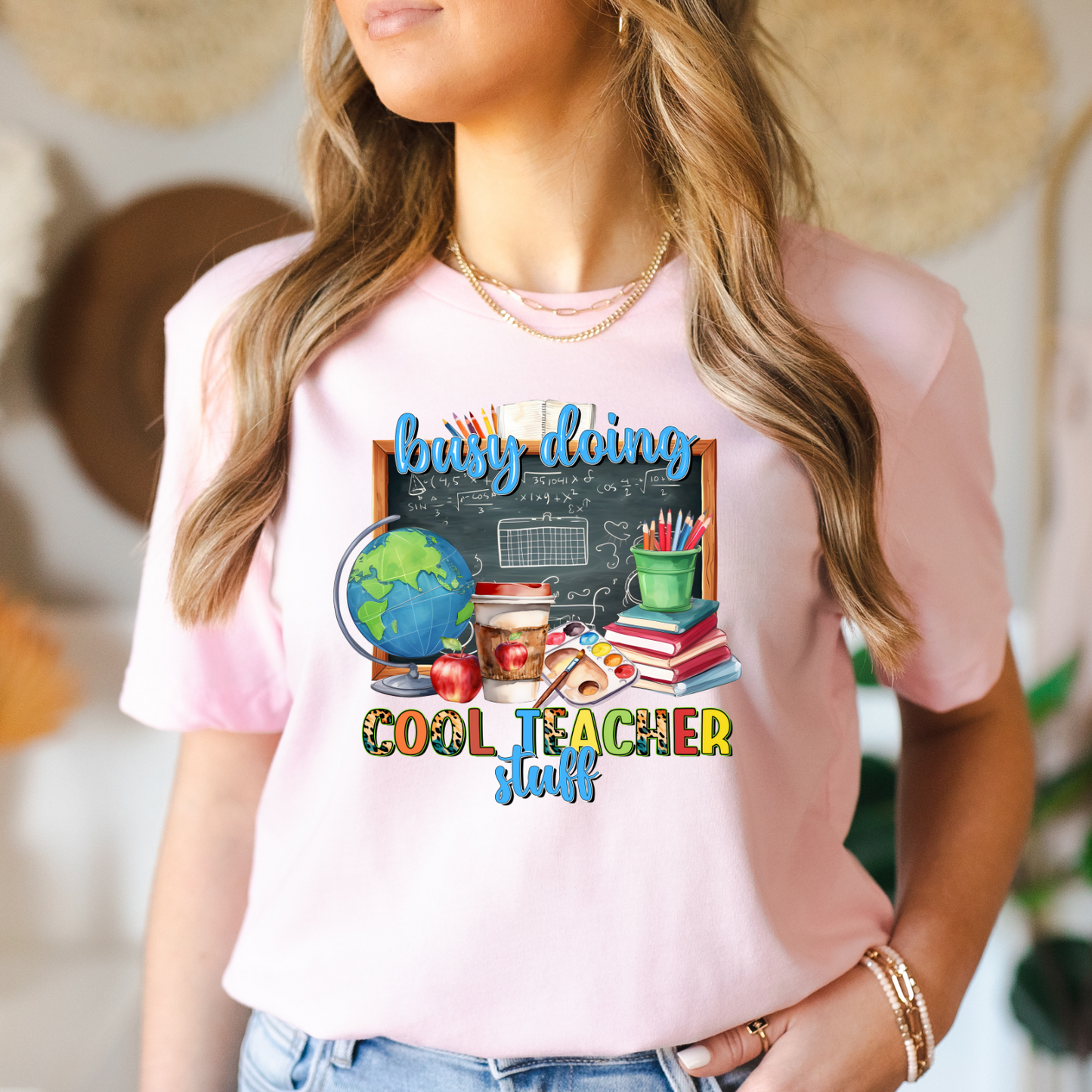 Teacher Life: Busy Doing Cool Teacher Stuff Graphic Tee