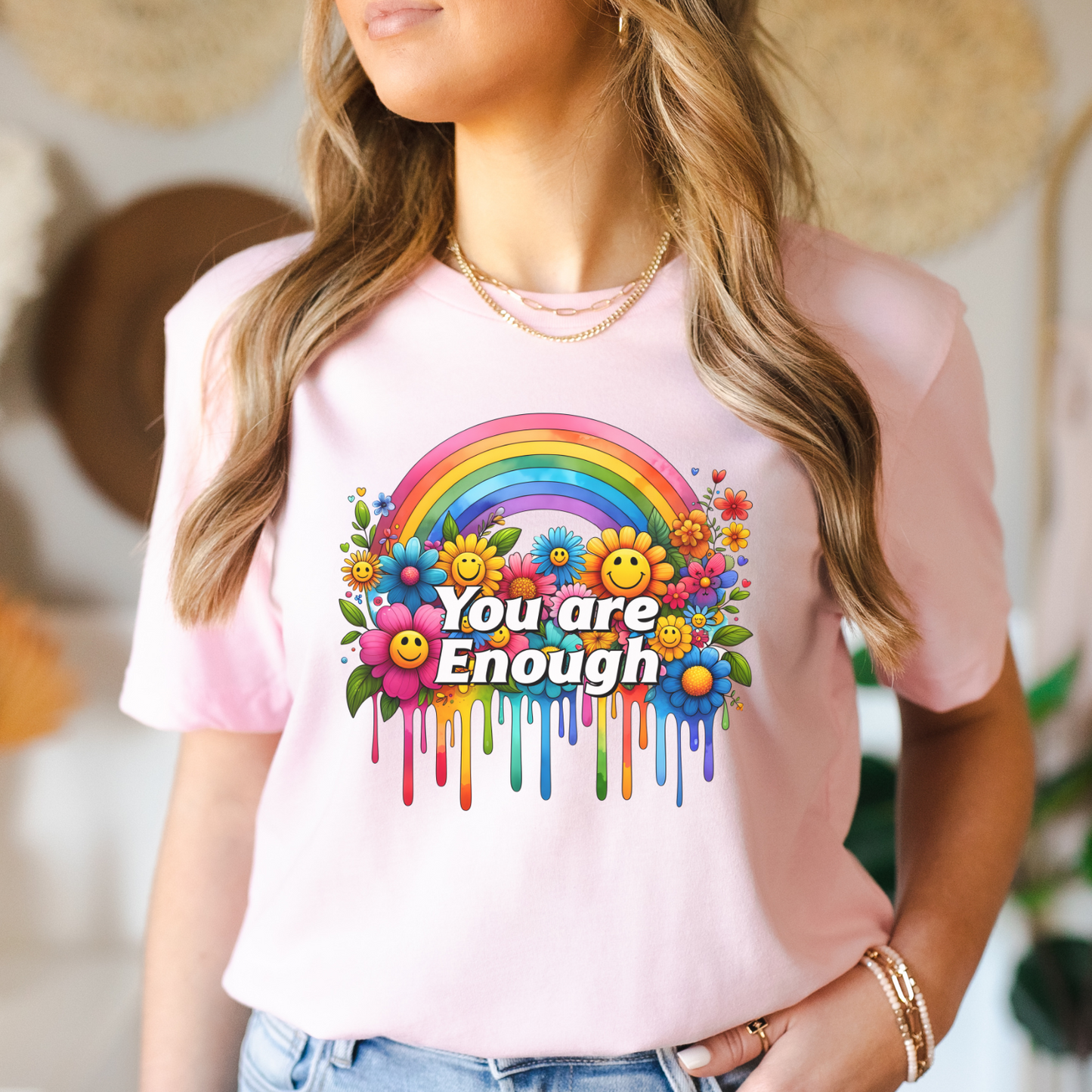 Empowering 'You Are Enough' Graphic Tee - Positive Affirmation Shirt